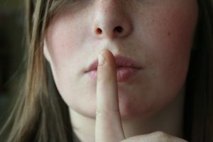 Secret Lips Woman Female Girl Young Face Finger